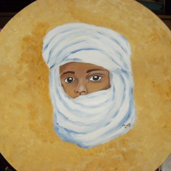 Картина под названием "tête d'enfant afghan" - Anastine Création, Подлинное произведение искусства