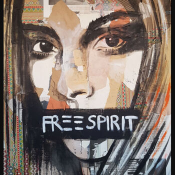Ζωγραφική με τίτλο "FREE SPIRIT" από Shirin Donia, Αυθεντικά έργα τέχνης, Ακρυλικό Τοποθετήθηκε στο Ξύλινο πάνελ