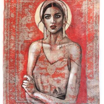 Картина под названием "LUNA" - Shirin Donia, Подлинное произведение искусства, Акрил