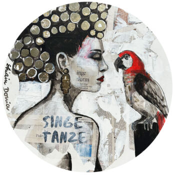 Peinture intitulée "SINGE TANZE" par Shirin Donia, Œuvre d'art originale, Acrylique
