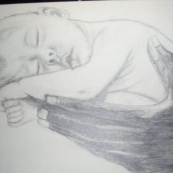 Drawing titled "Sleeping Baby in Ha…" by Shirley Hurst, Original Artwork, Other