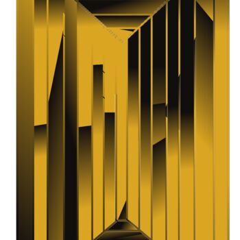 Картина под названием "Surrounded by gold" - Shirley Jacobsen, Подлинное произведение искусства, Цифровая живопись
