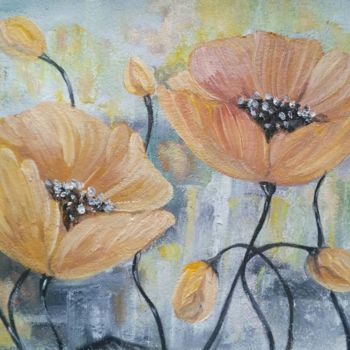 Painting titled "Poppies" by Tatiana Shirova, Original Artwork, Oil