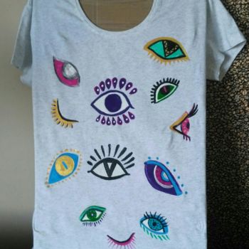 "T-shirt painting. E…" başlıklı Tekstil Sanatı Tatiana Shirova tarafından, Orijinal sanat, Akrilik