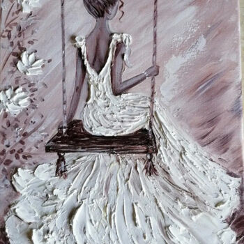 Ζωγραφική με τίτλο "Swing" από Tatiana Shirova, Αυθεντικά έργα τέχνης, Ακρυλικό Τοποθετήθηκε στο Ξύλινο φορείο σκελετό
