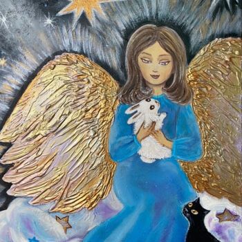 Painting titled "Angel" by Tatiana Shirova, Original Artwork, Acrylic