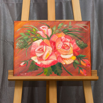 Pittura intitolato "Vintage roses" da Tatiana Shirova, Opera d'arte originale, Olio