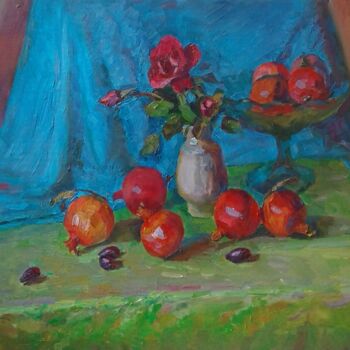 제목이 "Натюрморт з трояндою"인 미술작품 Vladimir Shiyan로, 원작, 기름 나무 들것 프레임에 장착됨