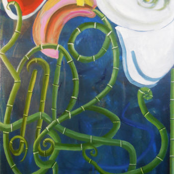 Картина под названием "Танец цветов для Ал…" - Shiyanovskaya Mariya, Подлинное произведение искусства, Масло