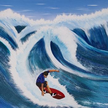 Painting titled "cut through wave" by So Hyon Kim, Original Artwork, Acrylic