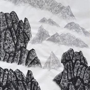 Pittura intitolato "mountain spirit2" da So Hyon Kim, Opera d'arte originale, Inchiostro