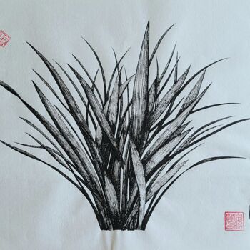 Painting titled "orchid4" by So Hyon Kim, Original Artwork, Ink