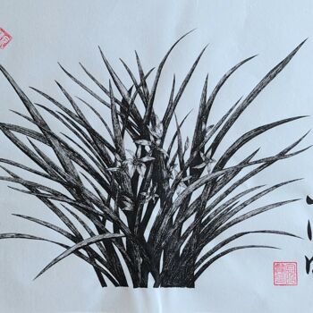 Painting titled "orchid1" by So Hyon Kim, Original Artwork, Ink