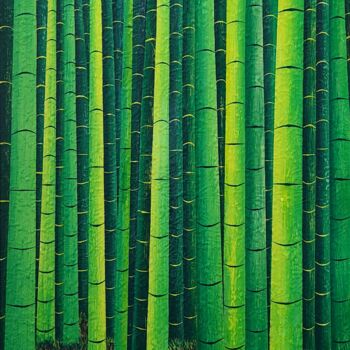 Painting titled "bamboo grove2" by So Hyon Kim, Original Artwork, Acrylic