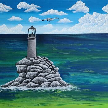 Painting titled "lighthouse4" by So Hyon Kim, Original Artwork, Acrylic