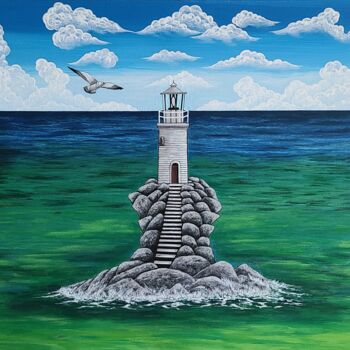 Schilderij getiteld "lighthouse3" door So Hyon Kim, Origineel Kunstwerk, Acryl