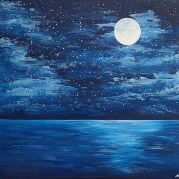 "moon night2" başlıklı Tablo So Hyon Kim tarafından, Orijinal sanat, Akrilik