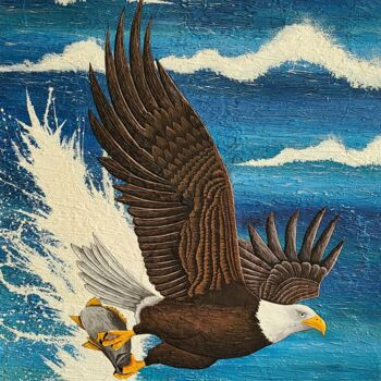 Pittura intitolato "dynamic eagle1" da So Hyon Kim, Opera d'arte originale, Acrilico
