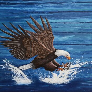 Painting titled "dynamic eagle3" by So Hyon Kim, Original Artwork, Acrylic