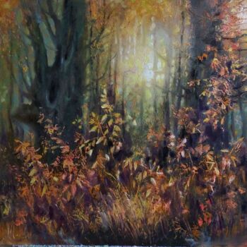绘画 标题为“Осень в лесу” 由Tatiana Shmakova, 原创艺术品, 油 安装在木质担架架上