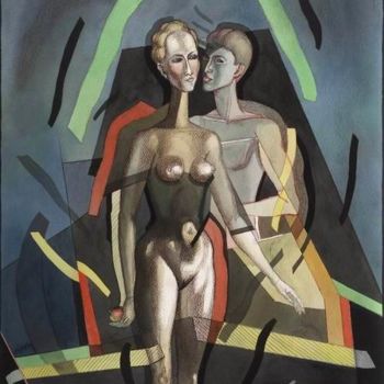 Painting titled "Из серии: "Адам и Е…" by Victor Shmokhin, Original Artwork