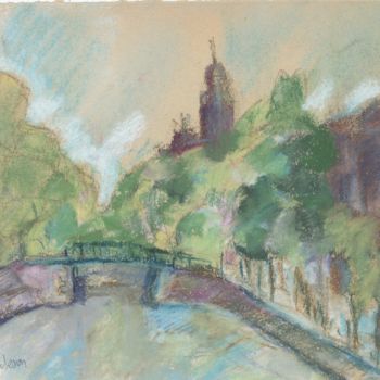 Drawing titled "P21 Canal (Amsterda…" by Amos Zelikson, Original Artwork, Pastel