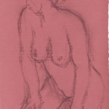 Drawing titled "CH03 Femme Nue Accr…" by Amos Zelikson, Original Artwork, Charcoal