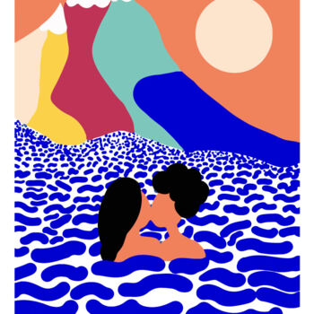 Digitale Kunst getiteld "Ocean of love" door Sho, Origineel Kunstwerk, Digitaal Schilderwerk