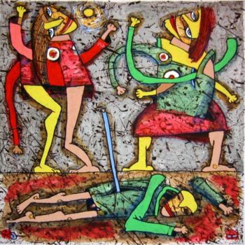 Printmaking titled "killing of the vamp…" by Yury Shtapakov, Original Artwork