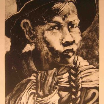 Printmaking titled "indian girl" by Yury Shtapakov, Original Artwork