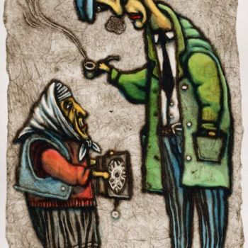 Отпечатки и Гравюры под названием "oldwoman-2(старуха)" - Yury Shtapakov, Подлинное произведение искусства