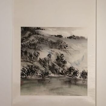 Peinture intitulée "pour le moment sans…" par Shuang Gao, Œuvre d'art originale, Encre