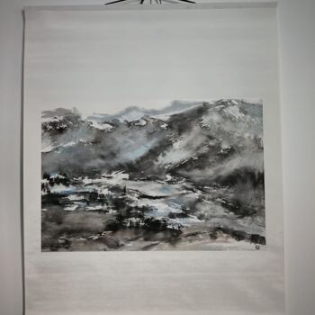 Pittura intitolato "pour le moment sans…" da Shuang Gao, Opera d'arte originale, Inchiostro