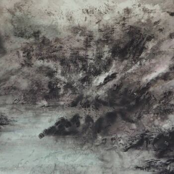 Pittura intitolato "Mes pas, cherchant…" da Shuang Gao, Opera d'arte originale