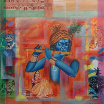 Painting titled "Shri Krishna" by Shubham Nirala, Original Artwork, Acrylic