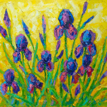 「«Irises»\«Ирисы»」というタイトルの絵画 Artem Shubinによって, オリジナルのアートワーク, オイル