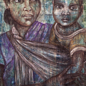Pittura intitolato "Mother and Child" da Artist Shuchi, Opera d'arte originale, Acrilico
