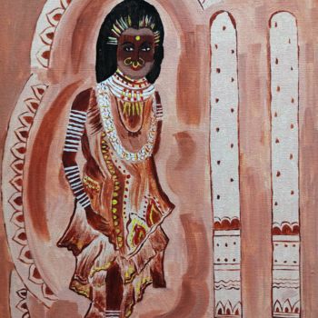 Malerei mit dem Titel "Woman" von Shuchita Srivastava, Original-Kunstwerk, Acryl