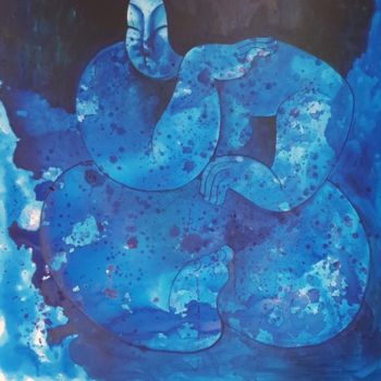 Pittura intitolato "Blue Dream" da Shuren, Opera d'arte originale, Olio