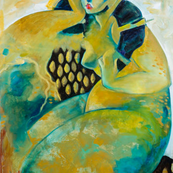 Pittura intitolato "Young Lady" da Shuren, Opera d'arte originale, Olio