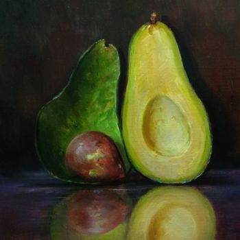 「"Avocado, two halve…」というタイトルの絵画 Vladislav Shurganovによって, オリジナルのアートワーク, オイル