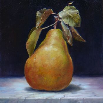 Painting titled "Pear" by Vladislav Shurganov, Original Artwork, Oil