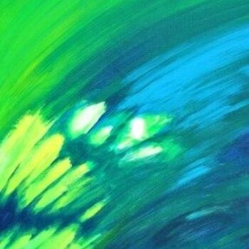 Painting titled "green lights" by Shushu Natan, Original Artwork