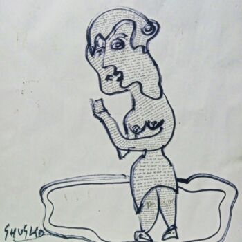 Drawing titled "Para Siempre" by Shusko, Original Artwork, Ballpoint pen