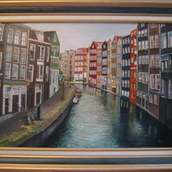 Painting titled "Canal de Amsterdam" by Shylai, Original Artwork