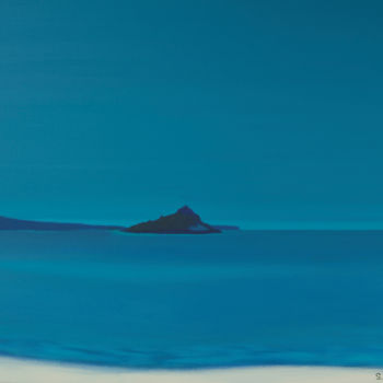 Картина под названием "Blue island." - Si-Trade, Подлинное произведение искусства, Масло