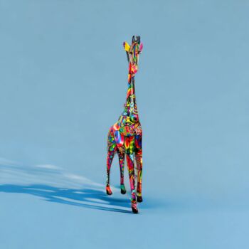 Escultura titulada "la girafe" por Siberil Rey, Obra de arte original, Madera