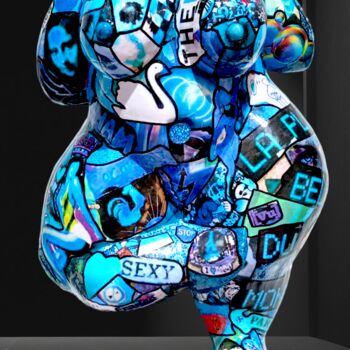 "awoulab'art bleu" başlıklı Heykel Siberil Rey tarafından, Orijinal sanat, Ahşap
