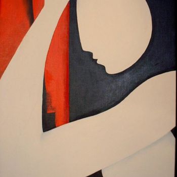 Painting titled "Reflexion 1" by Sibilla Bjarnason, Original Artwork, Acrylic Mounted on Wood Stretcher frame