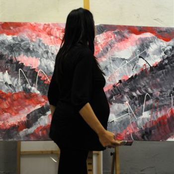 Painting titled "201030mei_EXPo_smaa…" by Si Bollé, Original Artwork
